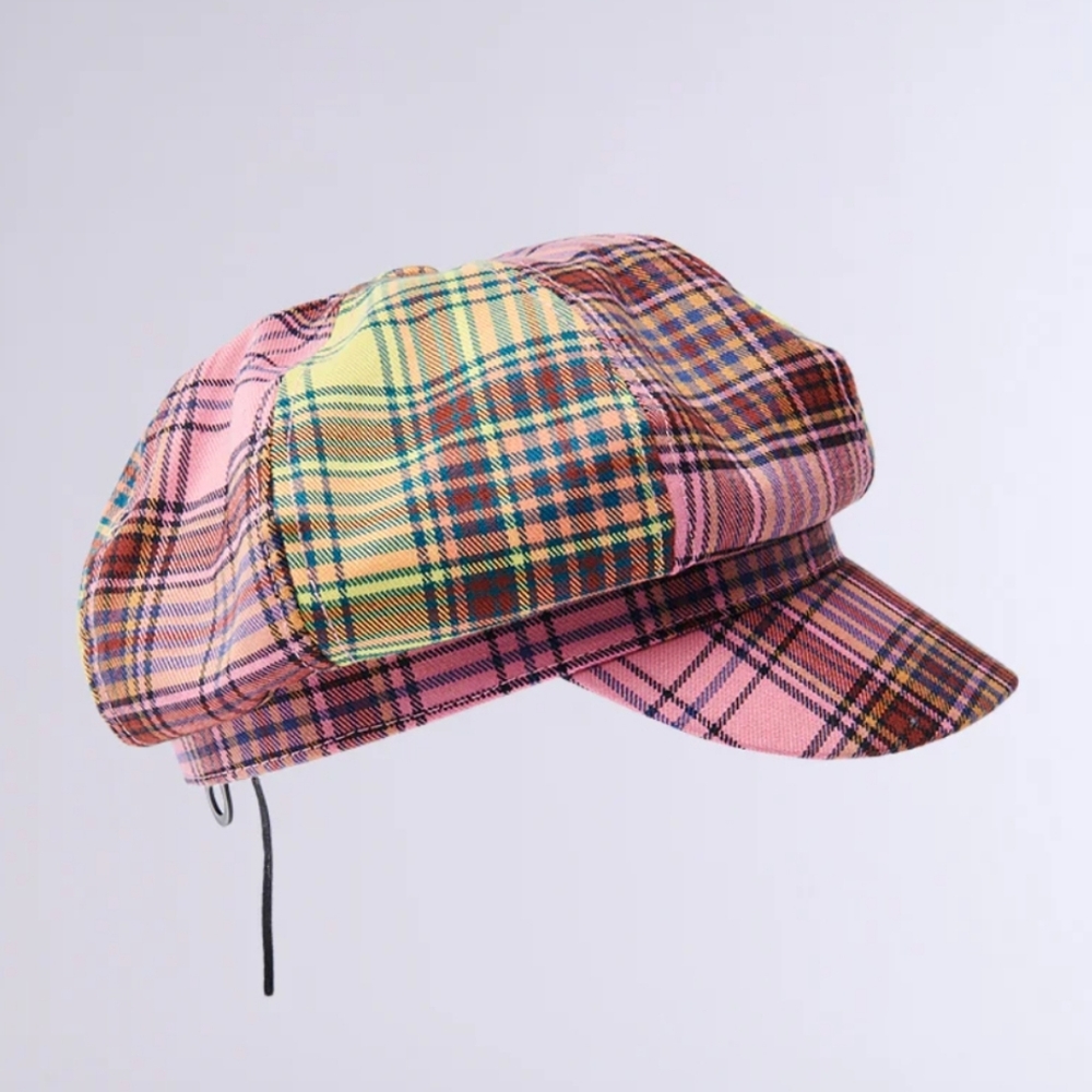 Plaid Brim Hat - Picture 2 of 6